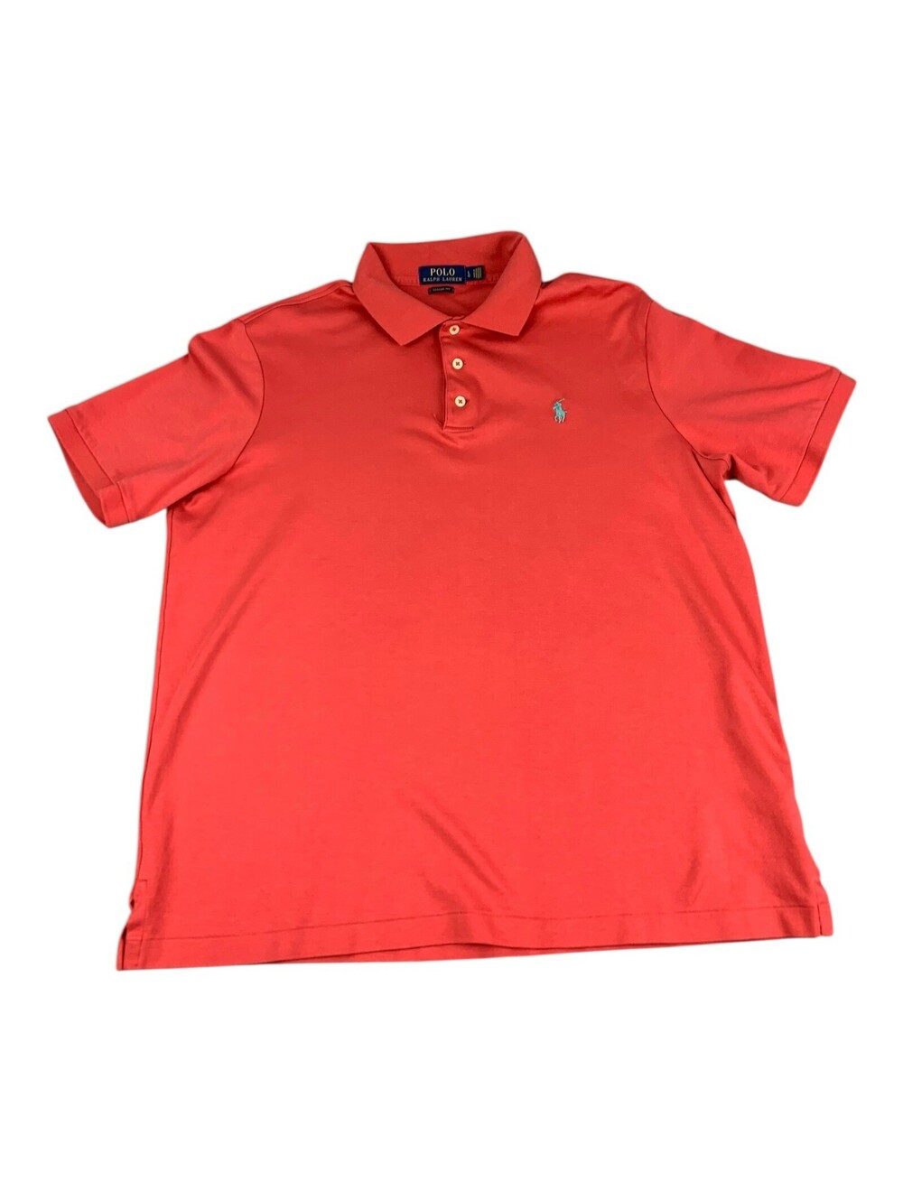Polo Ralph Lauren Polo Shirt, Orange Red, Cotton, Classic Fit Men's Size Large